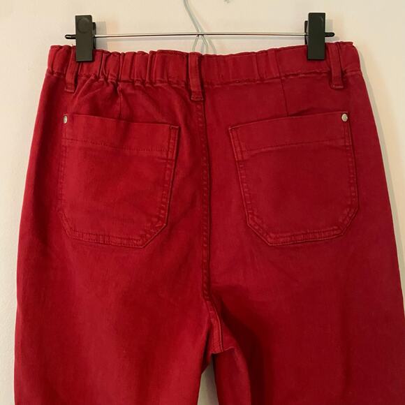 Judy Blue Women size 9 / 29 Garment Dyed Red Stretch Waist Straight Leg Joggers - Picture 8 of 13